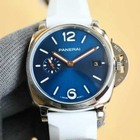 白 金 V7厂迪丽热巴同款超薄小尺寸 沛纳海-Panerai Luminor Due系列 机芯采用海欧自动机械机芯 表径:42Mm 整个壳身厚度得以降低近四成！ - 点击图像关闭