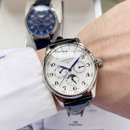 白壳 ，玫瑰金 ，钢带+20。【全新升级 经典百搭】浪琴-Longines 男士腕表 全自动机械机芯 矿物强化玻璃 316L精钢表壳 真皮表带 时尚设计 商务休
