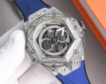 统一价： Hublot 宇舶表 恒宝全新Big Bang Sang Bleu Ii 满天星T钻刺青腕表 再次与知名刺青工作室Sang Bleu合作，推出又款利用