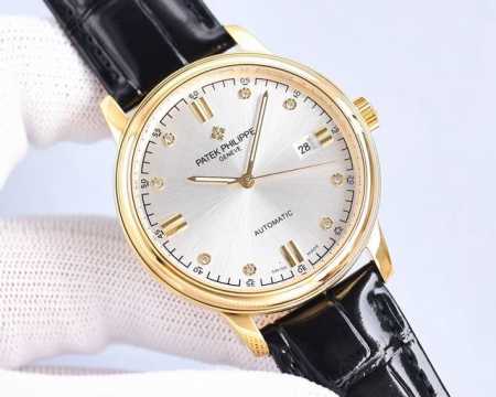 白 -金 2024最新力作热门款 百达翡丽 Patekphilippe 最高版本高级自动腕表 男士腕表简单不失大气 40Mm表径 316精钢表壳 搭载全新原装进 - 点击图像关闭