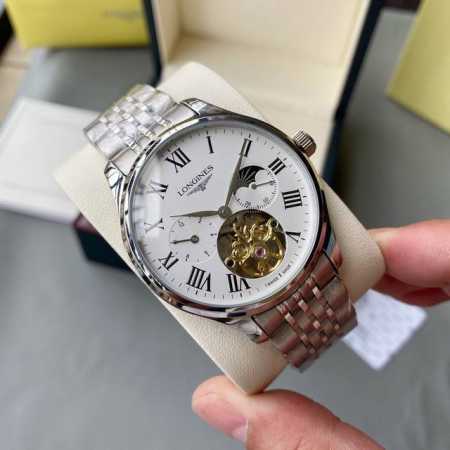 白壳 玫瑰金 。 2024秋季，浪琴最新陀飞轮 浪琴-Longines 精品男士腕表多功能设计，尊贵大气，绅士风范，卓越品质，热卖全城。采用全自动机械机芯，顶级 - 点击图像关闭