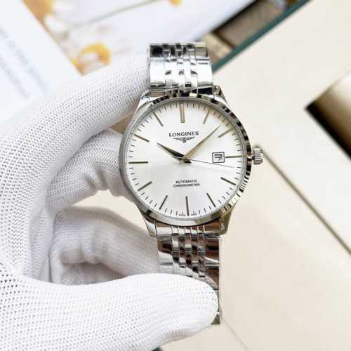 金 钢带+20，浪琴-Longines 精品男士腕表尊贵大气，绅士风范，卓越品质，热卖全城。采用全自动机械机芯，顶级316精钢表壳，矿物质超强镜面，尺寸42Mm