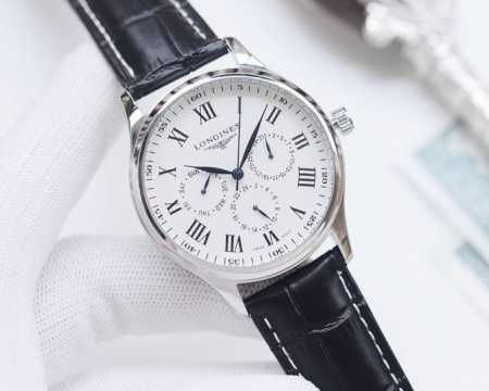 皮带 ，钢带 ，钢带20 品牌：浪琴-Longines 类型：男士腕表 壳套：顶级版316精钢l 表带：进口小牛皮表带 316L精钢表带 机芯：全自动机械机芯 - 点击图像关闭
