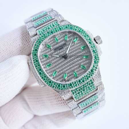 Gr 出品 Gr Factory 墙裂推荐 重金打造经典时计 百达翡丽 Pp7118女士鹦鹉螺 R69 满钻限量款 少量到货！三款7118满钻腕表分别镶嵌红宝石 - 点击图像关闭