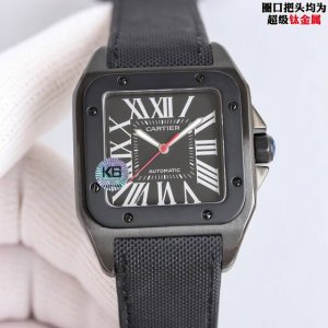 卡地亚最高品质 Gz最新力作 市场顶级复刻 卡地亚Cartier黑武士男款上市 全新的Santos 100 Carbon腕表 型号Wsbb708088px265
