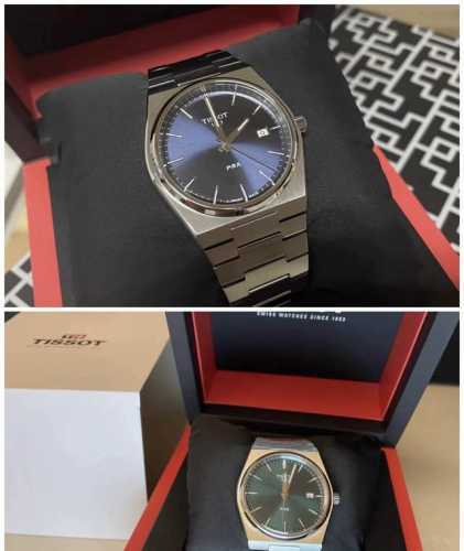 Tissot天梭 Prx超级玩家系列 自动机械机芯 防水,日期显示 男表 瑞表 40Mm 蓝色表盘 精钢表壳 钢精钢精钢表带