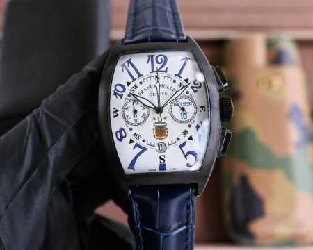 白光壳 玫+20 雕花壳+20 钻圈+ 法兰克穆勒 Franck Muller 40*52Mm 酒桶型壳身 日本多功能石英机芯 头层小牛皮表带原装针扣 独特的f - 点击图像关闭