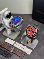 华Weigt5 pro 原装Oled屏 正确蓝红双拼陶瓷刻度圈 俗称可乐圈 表盘刻度 侧面红圈按钮跟原装一样 上手看不出假 升级钛合金边框 质感非常高 日常佩戴