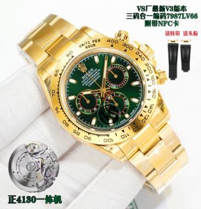 sj出品 Vs 劳力士 Rolex 迪通拿系列Mk1 送胶带，送头粒，钢带款式，胶带款式互通用，设计完美，品质保证！Vs新品正4130绿金迪～40Mm ～Cal