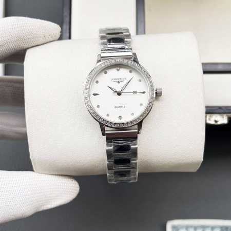 白壳 金壳 钻圈+30 钢带+20 陶瓷+40 浪琴-Longines简约大气女款 进口石英机芯 矿物质玻璃镜面 316L精钢表壳 直径28Mm厚8Mm 该款腕 - 点击图像关闭