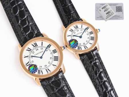 Sj出品 白壳 金壳 钻50 3Wf顶级 卡地亚 Ronde De Cartier 伦敦系列wsrn0021与w6 155型号 Pb1 同时发布，情侣手表大号小 - 点击图像关闭