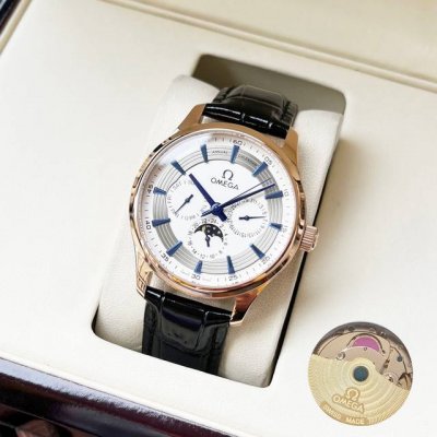 蝶飞升级多功能款 采用多功能3836机芯 品质有保证 壳身侧边选用精致拉丝工艺 一直被模仿 认准图片机芯 经典升级 优雅热卖 欧米茄-Omega 男士腕表 全自