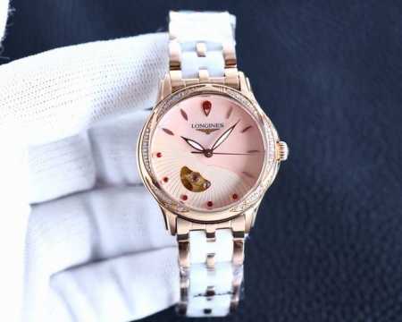 浪琴－Longines 新款女装机械腕表 进口西铁城82S0机芯 316L精钢表壳 精钢结合陶瓷表带 蓝宝石玻璃镜面 直径34Mm 厚度11Mm 欢迎上图 4- - 点击图像关闭