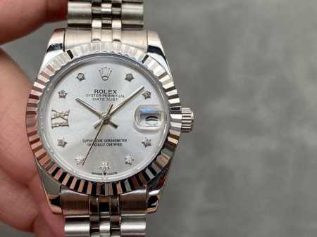 SK Factory 女款 劳力士Rolex 单历 日志型31mm 直径 31mm 机芯 搭载全自动机械机芯 圈口 劳力士RingCommand三角坑纹 光圈 - 点击图像关闭