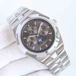 白 金 江诗丹顿 Vc 纵横四海系列 披星戴月 砥砺前行 升级版到货 Overseas纵横四海4300V系列万年历腕表 腕表采用直径41.5毫米的表壳，搭载自动