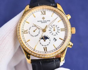 多功能 : 白钻 ，金钻 ！最高品质！新品-百达翡丽-复杂功能时计与PPF厂诚意合作！精品之作！ 实拍图 Patek Philippe 搭配进口9100多功能机