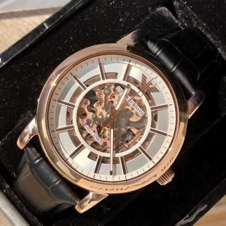 配盒 支持香港 美国直邮 原厂阿玛尼 Armani Ar60007 全自动机械表 前后镂空设计 精细 惊艳 316精钢配真皮表带 表径~43Mm 带包装 一手 - 点击图像关闭