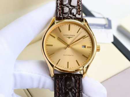 浪琴-Longines 律雅系列 原版壳套复刻 非通用名匠壳 多次反复修缮至完美 极致严格的质量保证。 确保采用原版式抛光和拉丝工艺，高硬度水晶镜面，更加透彻明 - 点击图像关闭