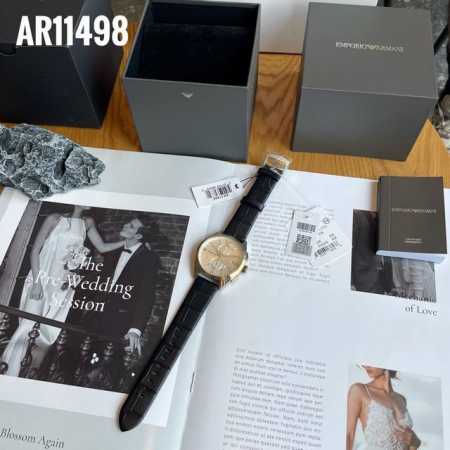 支持香港、美国直邮 全国联保！正品！阿玛尼armani男表 型号：Ar11498 表壳：精钢 表镜：矿物质强化玻璃 表带：真皮 尺寸：43*20Mm 金丝边自带 - 点击图像关闭