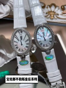 白壳 .金色 宝玑那不勒斯王后系列reine De Naples高品质女士瑞士石英机芯女表，腕表设计灵感正是来自宝玑大师为那不勒斯王后卡洛琳 缪拉所创制的世界首