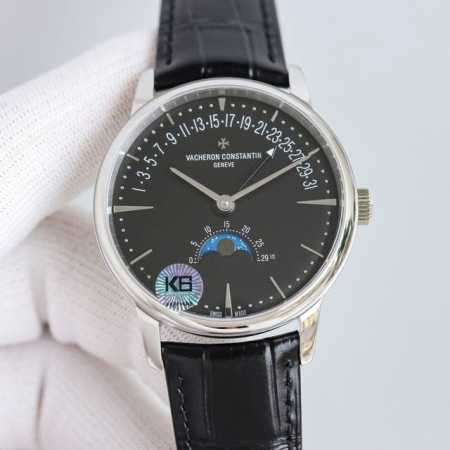 白壳 玫瑰金 全新升级版vacheron Constantin 经典之美品鉴江诗丹顿传承逆跳日历款腕表 型号4010U 000R-B329。盘面设计独树一帜，功 - 点击图像关闭