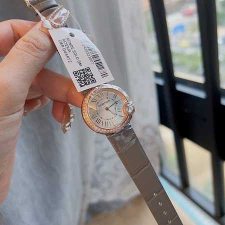 玫+20 钻+20 V8台湾厂 卡地亚-Cartier白气球系列腕表 4时位置镶嵌人工合成莫桑钻 D级、净度Vvs 剑形镀金指针台湾厂做工质量杠杠。深度防水31 - 点击图像关闭