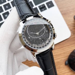 玫+20钻圈加50 实物拍摄 品牌：百达翡丽-Patek Philppe 星空面 带夜光 类型： 男士腕表 表壳：316精钢 做工优质 表带：进口小牛皮 原装扣