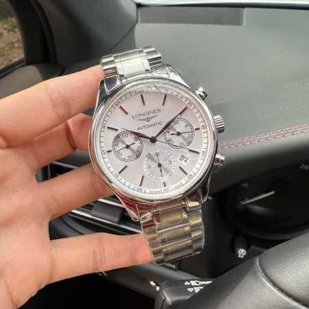 白 金 V7版本推荐台湾厂做工 浪琴-Longines 康铂系列制表大师机械手表，新款蓝色经典，多功能4813机芯，经典多功能款式，经典指针，蓝宝石鱼眼水晶镜面 - 点击图像关闭