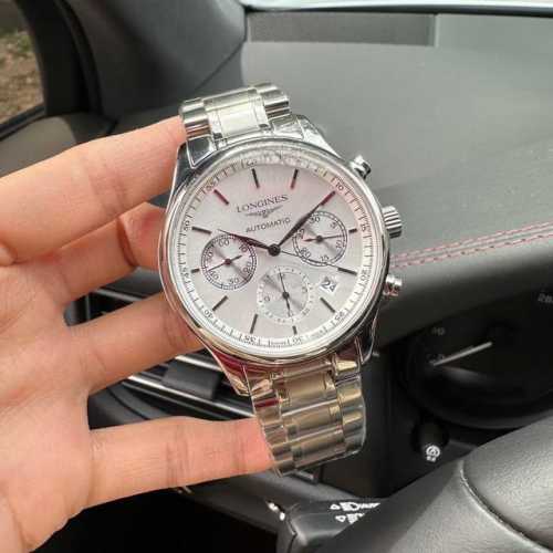 白 金 V7版本推荐台湾厂做工 浪琴-Longines 康铂系列制表大师机械手表，新款蓝色经典，多功能4813机芯，经典多功能款式，经典指针，蓝宝石鱼眼水晶镜面