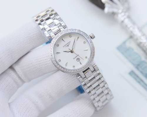 白壳 ，金壳 ，钻30 浪琴-Longines 简约大气女款 进口石英机芯 矿物质玻璃镜面 316L精钢表壳 直径28Mm厚8Mm 该款腕表备受女性喜爱，在不同