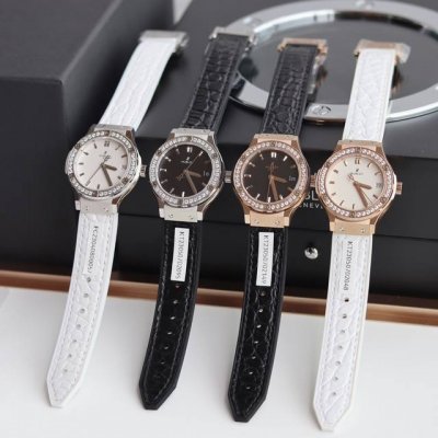 3640原单宇舶Hublot 恒宝 经典融合系列 ！最新推出宇舶女款33Mm，真钻石英高端腕表，真正原单级别，所有配件均可与原版互换使用，表壳共镶嵌1.8真钻3