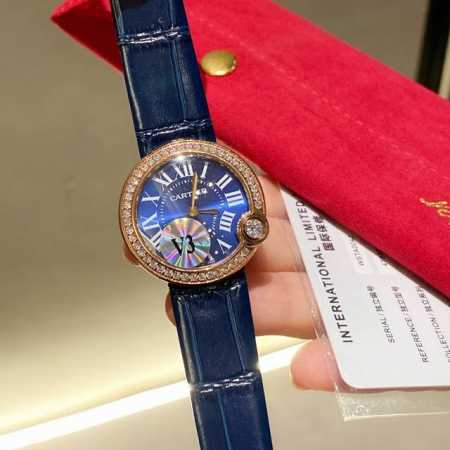 白壳 金壳 钻30 V3出品配送全套红色旅行包装升级版 卡地亚-Cartier 瑞机白气球 Ballon Blanc De Cartier腕表 30毫米表款 进 - 点击图像关闭