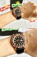 劳力士-Rolex糖果彩钻系列 男士精品腕表 搭配全自动机械机芯 316L精钢表壳 矿物质超强玻璃镜面 精钢表带 直40Mm厚12Mm认准Bobo独家品质