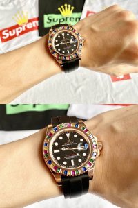 劳力士-Rolex糖果彩钻系列 男士精品腕表 搭配全自动机械机芯 316L精钢表壳 矿物质超强玻璃镜面 精钢表带 直40Mm厚12Mm认准Bobo独家品质