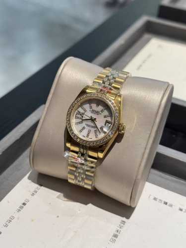 白钻 金钻490 劳力士 日志 系列经典女款 实芯五珠钢带-原装压扣 小红书火爆推荐 设计显出独特高贵优雅女神气质！316精钢表壳搭配施华洛世奇水晶钻石，纯手工