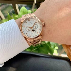 -金650。万国-Iwc葡萄牙系列，型号:Iw34 2。沙夫豪森 瑞士制表名家沙夫豪森Iwc万国表为其Iwc葡萄牙系列万年历腕表新添直径42毫米的表款 ，3点、