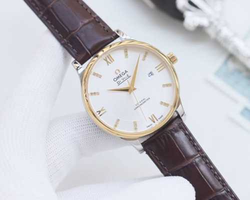 白 金610品牌：欧米茄-Omega 类型：男士腕表 壳套：顶级版316精钢L 表带：进口小牛皮表带 316L精钢表带 机芯：全自动机械机芯 镜面：矿物质防刮镜