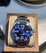 浪琴康卡斯 浪琴L3.781.4.96.6康卡斯系列男士机械腕表，新款陶瓷外圈最美蓝盘，表径41，888机芯，天王郭富城同款 原价18980 保卡 年#潜水表