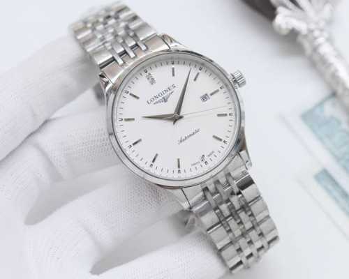 白壳 金壳 钢带20 品牌：浪琴-Longines 类型：男士腕表 壳套：顶级版316精钢l 表带：进口小牛皮表带 316L精钢表带 机芯：全自动机械机芯 镜面