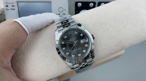 C劳力士日志系列41Mm灰钻丹东3235全自动机械