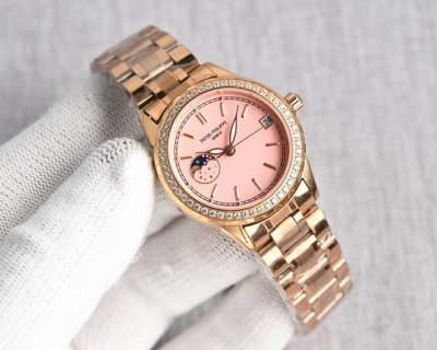 白钻 金钻 Tw 出品 百达翡丽 patek philippe 淑女珠宝系列 pp10 百达翡丽 月相系列9字位日月星辰功能，搭载原装进口月相机芯 0返修0售后