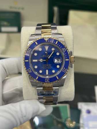 独家实拍图 劳力士潜航者，间金蓝水鬼，瑞士3135机芯 Rolex Of A Submarine Swiss Movement - 点击图像关闭