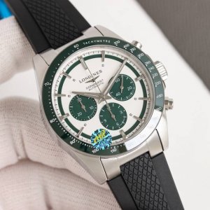 胶带 ，钢带 Tw浪琴 Longines-浪琴康卡斯悦动计时系列 浪琴熊猫眼 机芯采用丹东7750三位小秒，九位计分，六位计12时，功能全面对版，品质保证 非小