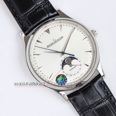 Wf 积家 Jl 月相大师系列 正装男表Q1368420.Pb1 表壳直径39Mm，厚度9.9Mm 数控精雕3D立体月相盘，完美还原原装！搭载Cal.925 1