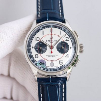 Tw新品百年灵璞雅B01计时腕表premier B01 Chronograph 吴彦祖同款 材质： 316L精钢 直径： 42毫米 厚度： 13.65毫米 表镜