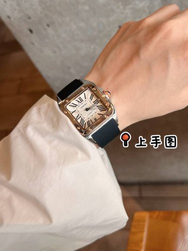 卡地亚 山度士 情侣款 胶带表带~山度士进口石英机芯镀膜玻璃镜面 女神必备 时尚 优雅 你值得拥有
