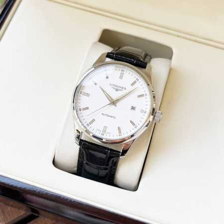 白壳 ，金壳 ，钢带+20。 经典之作 时尚大方 浪琴-Longines 男士腕表 全自动机械机芯 矿物强化玻璃 316L精钢表壳 真皮表带 时尚设计 商务休闲 - 点击图像关闭