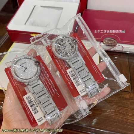 1080卡地亚蓝气球满天星系列 订制款出货～少量！！专柜官网同步：蓝气球奢华升级版.单排四角钻尺寸36Mm,瑞士石英机芯 鱼眼蓝宝玻璃 精致镶钻全手工镶钻表带颗 - 点击图像关闭