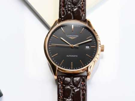 浪琴-Longines 律雅系列 原版壳套复刻 非通用名匠壳 多次反复修缮至完美 极致严格的质量保证。 确保采用原版式抛光和拉丝工艺，高硬度水晶镜面，更加透彻明 - 点击图像关闭