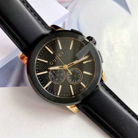 原盒:30 古驰大g Gucci古弛海报款石英计时男表，绝对保真，表径44Mm，标志性大g表盘设计，50M防水，蓝宝石玻璃，全新全套好价出。 - 点击图像关闭